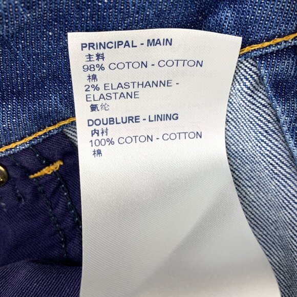 IW0253 Louis Vuitton Dark Blue Logo Leather Buckle Cotton Casual Denim Shorts Si - Picture 8 of 9